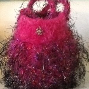 One-of-a-Kind Artist-Made Felted Bag – fuchsia!